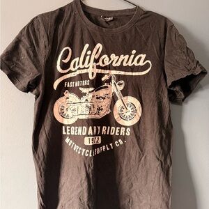 California Graphic Tee - Black Motorcycle Print